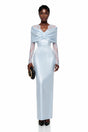 Lavinia Blue Bodycon Maxi Dress with Lace Panels