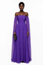 Layla Purple Off Shoulder Ruched Maxi Dress