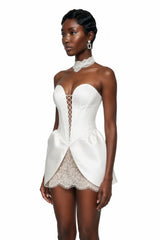 Layla White Lace Panel Mini Dress