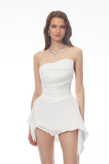 Léa White Ruched Corset Mini Dress