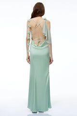 Leilah Green Maxi Dress with 3D Florals