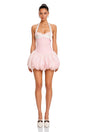 Leire Pink Color Block Halterneck Mini Dress