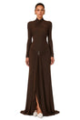 Lena Chocolate Brown Cross Front Maxi Dress