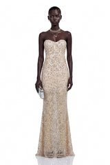 Lenuța Champagne Sequin Mermaid Maxi Dress