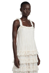Leonie Neutral Tiered Ruffled Maxi Dress