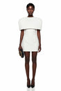 Leonora White Corset Mini Dress Set with Structured Cape