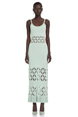 Leonore Green Cutout Knitted Maxi Dress