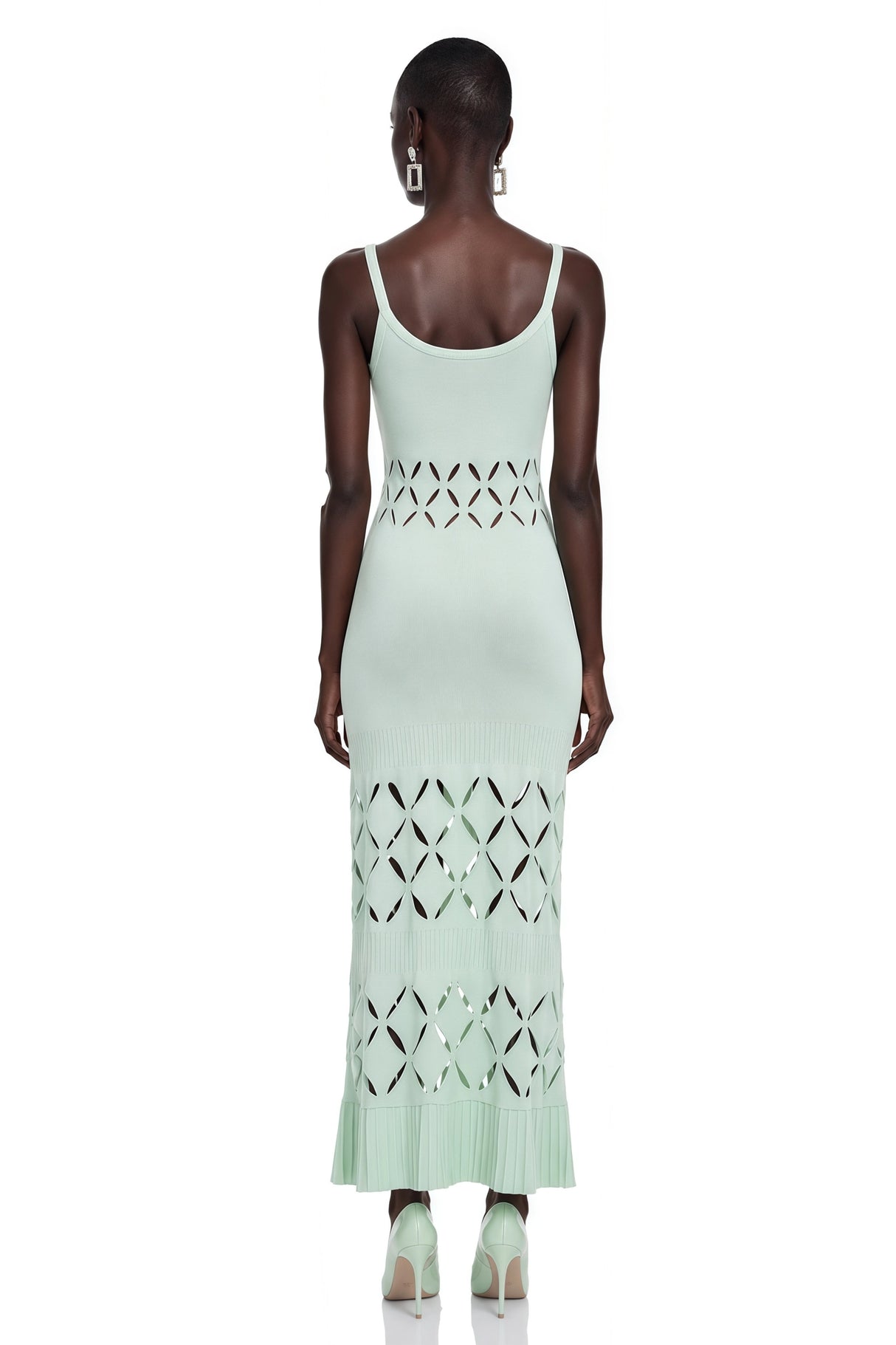 Leonore Green Cutout Knitted Maxi Dress