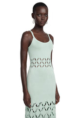 Leonore Green Cutout Knitted Maxi Dress