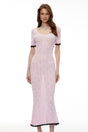 Leucothea Pink Textured Knit Midi Dress