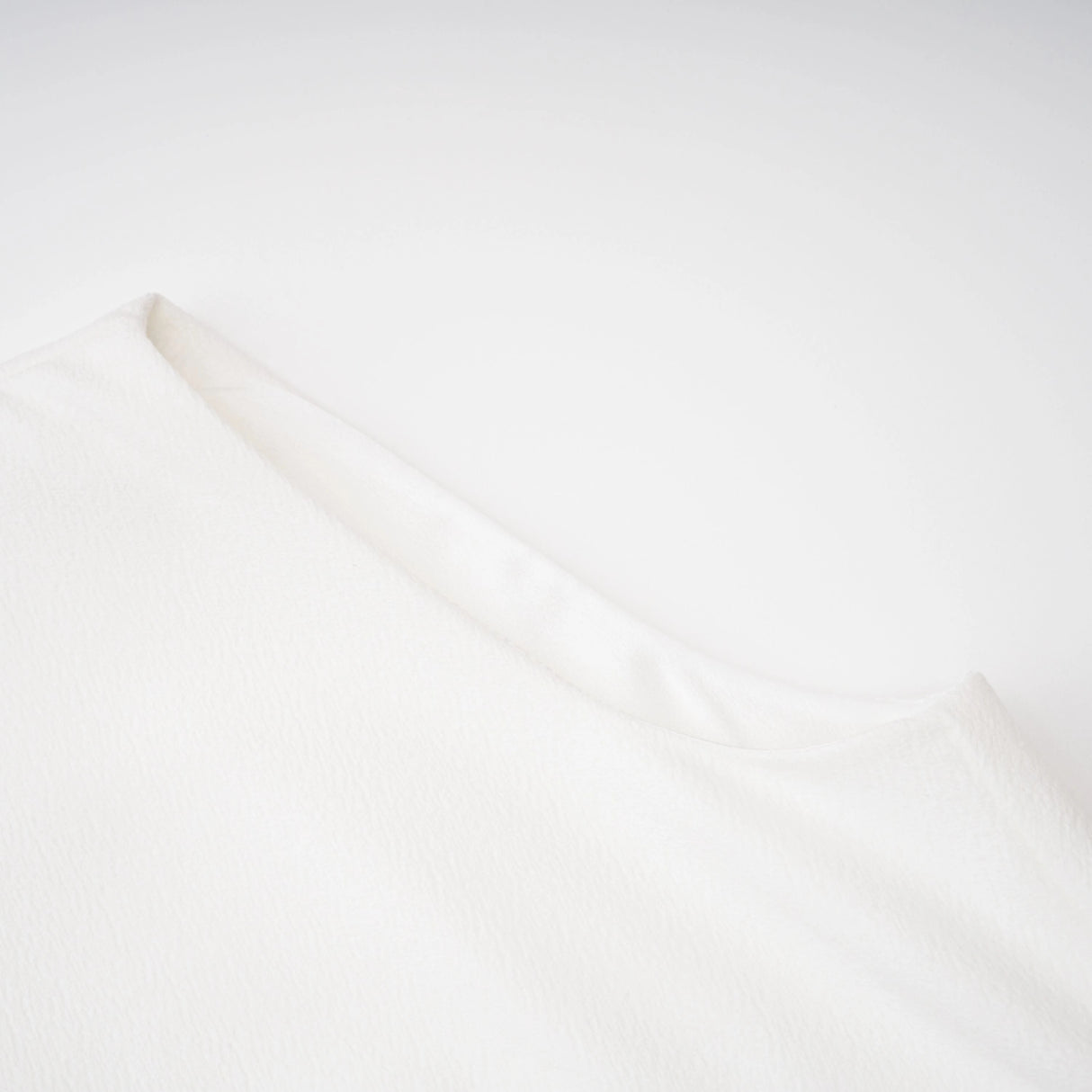 Liana White Asymmetrical Flared Midi Dress