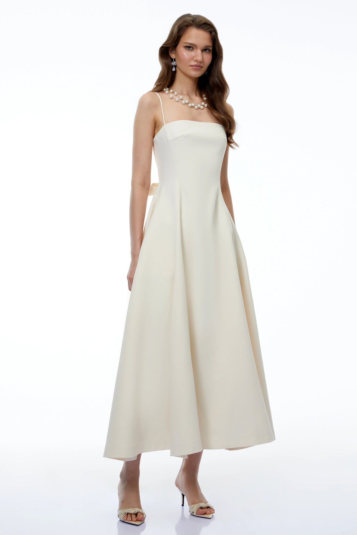 Licia White Maxi Dress with Spaghetti Straps