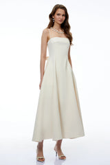 Licia White Maxi Dress with Spaghetti Straps