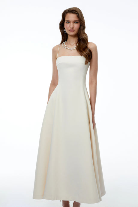 Charlotte Maxi Dress White with Spaghetti Straps