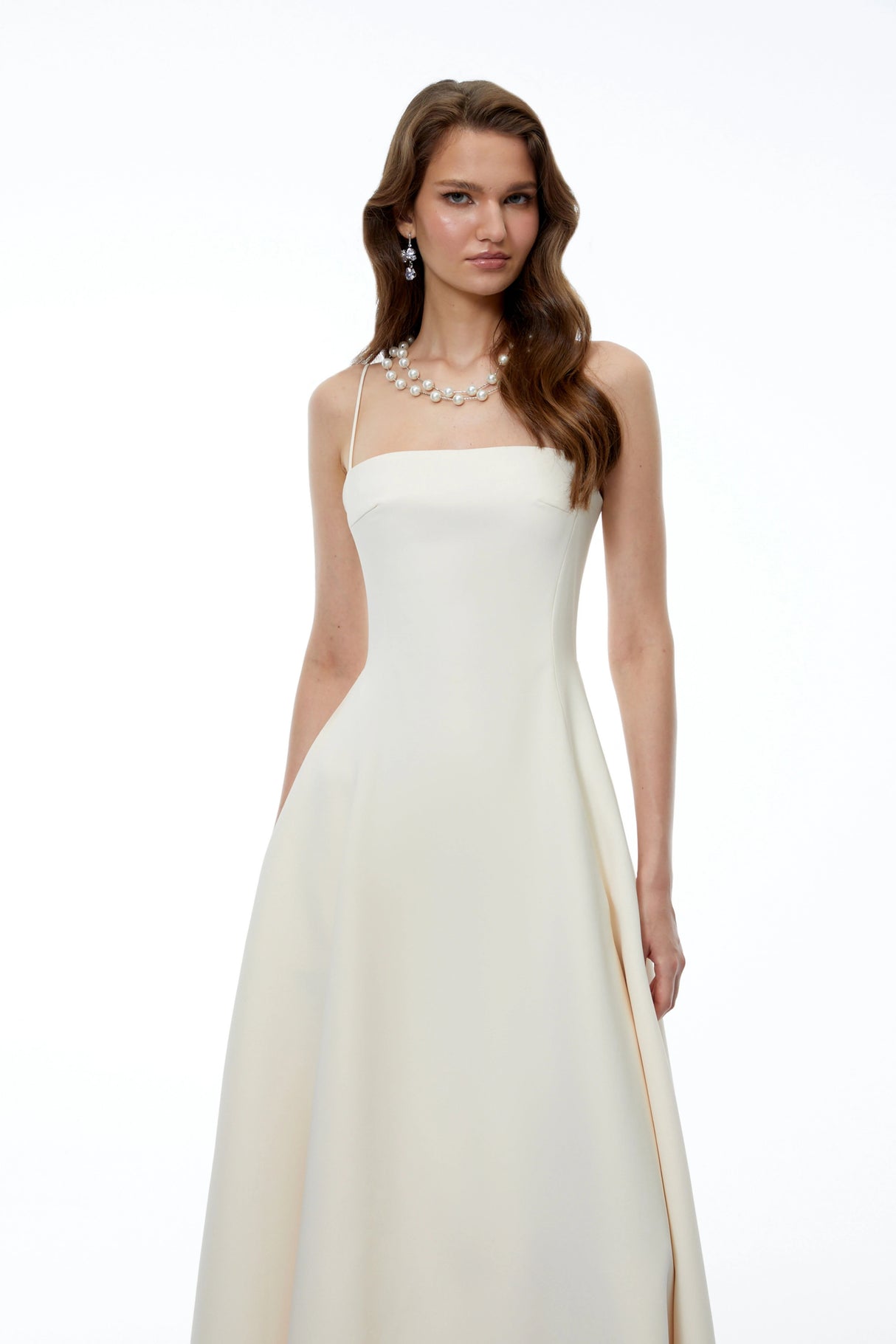 Licia White Maxi Dress with Spaghetti Straps