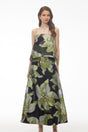 Lídia Green Floral Print Tiered Maxi Dress