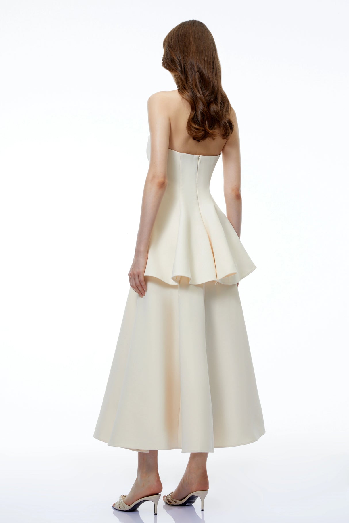 Lina White Off Shoulder Sweetheart Midi Dress
