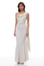 Lisa White One Shoulder Ruched Maxi Dress with 3D Florals