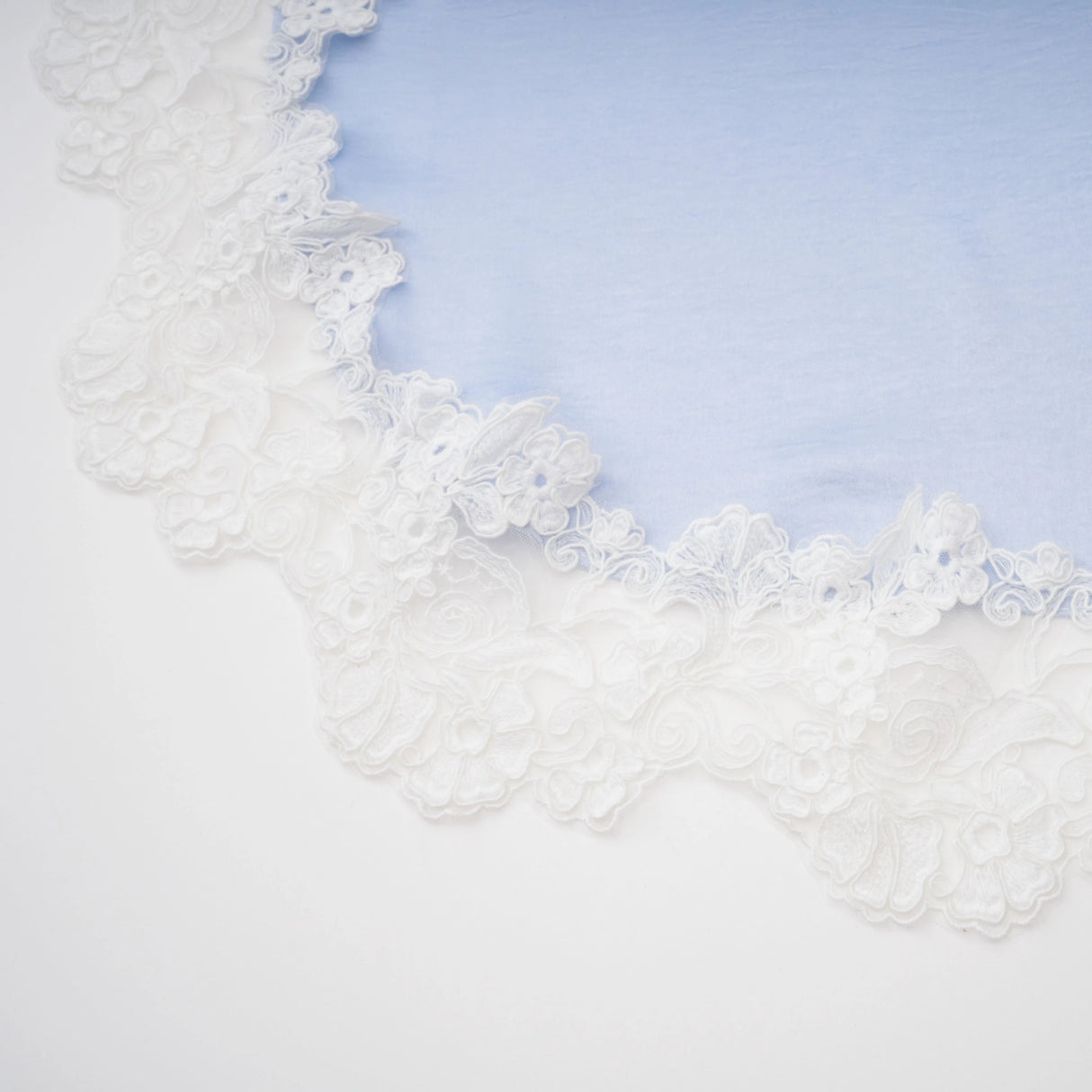 Lola Blue Off Shoulder Asymmetrical Maxi Dress with Lace Trim