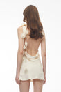 Lolwa Ivory Backless Mini Dress with 3D Florals