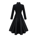 Lorelei Black High Neck Tweed Midi Dress