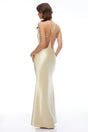 Loviatar Gold Backless Satin Maxi Dress