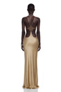 Loviatar Gold Backless Satin Maxi Dress