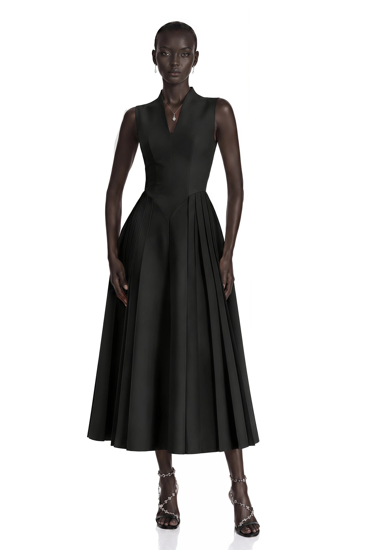 Lovisa Black Shawl Detail Shirred Midi Dress