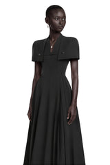 Lovisa Black Shawl Detail Shirred Midi Dress