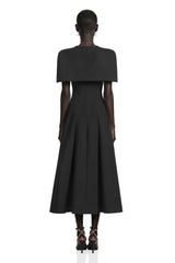 Lovisa Black Shawl Detail Shirred Midi Dress