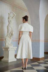Lovisa Neutral Shawl Detail Shirred Midi Dress