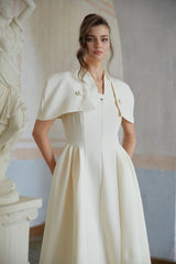 Lovisa Neutral Shawl Detail Shirred Midi Dress