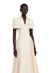 Lovisa Neutral Shawl Detail Shirred Midi Dress