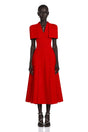 Lovisa Red Shawl Detail Shirred Midi Dress