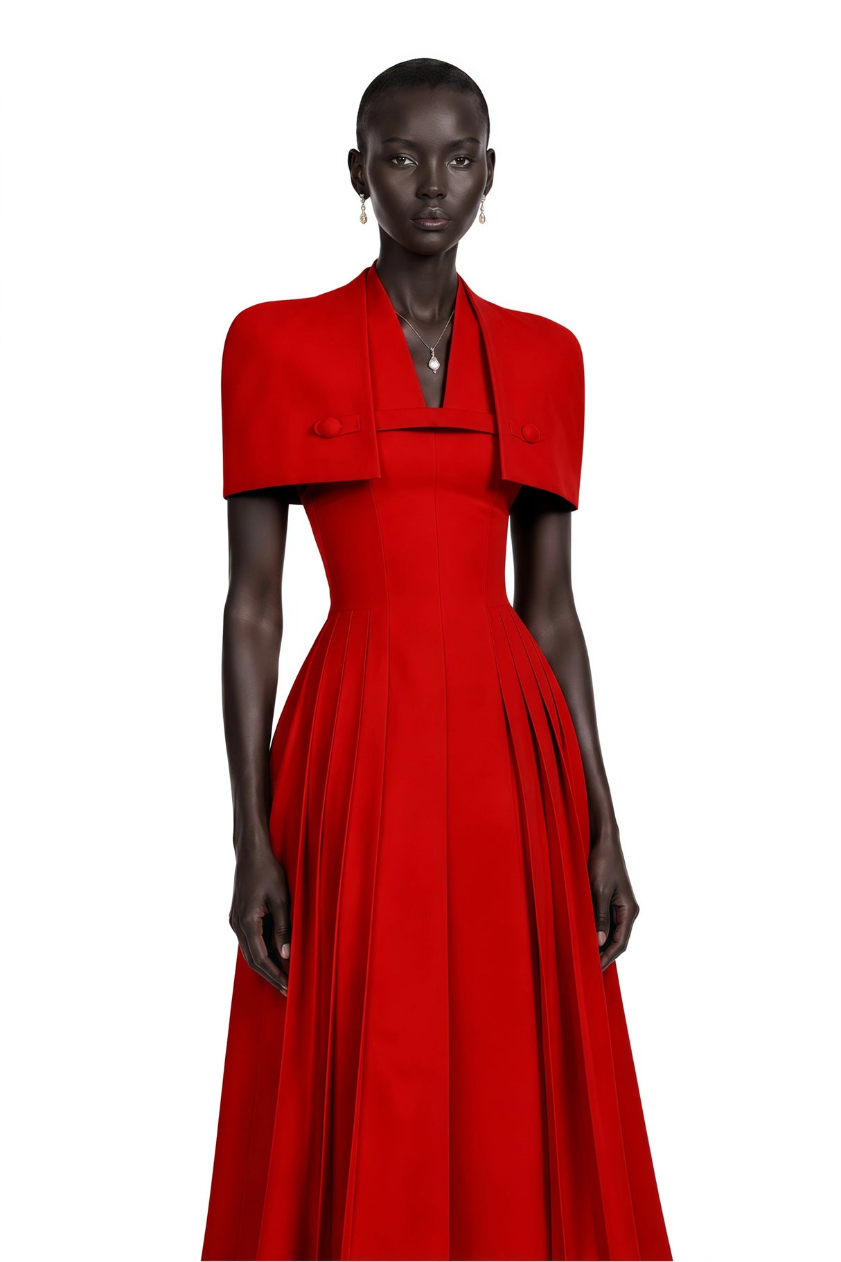 Lovisa Red Shawl Detail Shirred Midi Dress