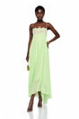 Luciana Emerald Green Sleeveless Maxi Dress with Lace Panels