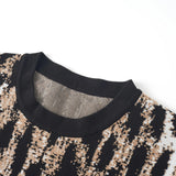 Lucie Brown Leopard Knit Mini Dress