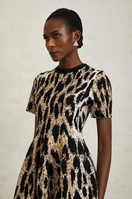 Fortunata Mini Dress Brown Leopard Knit