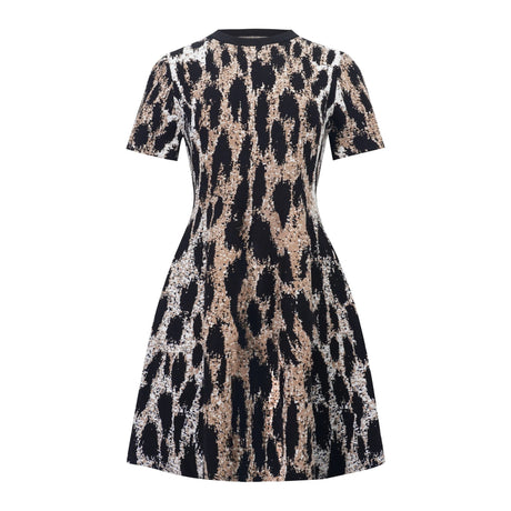 Fortunata Mini Dress Brown Leopard Knit