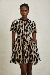 Lucie Brown Leopard Knit Mini Dress