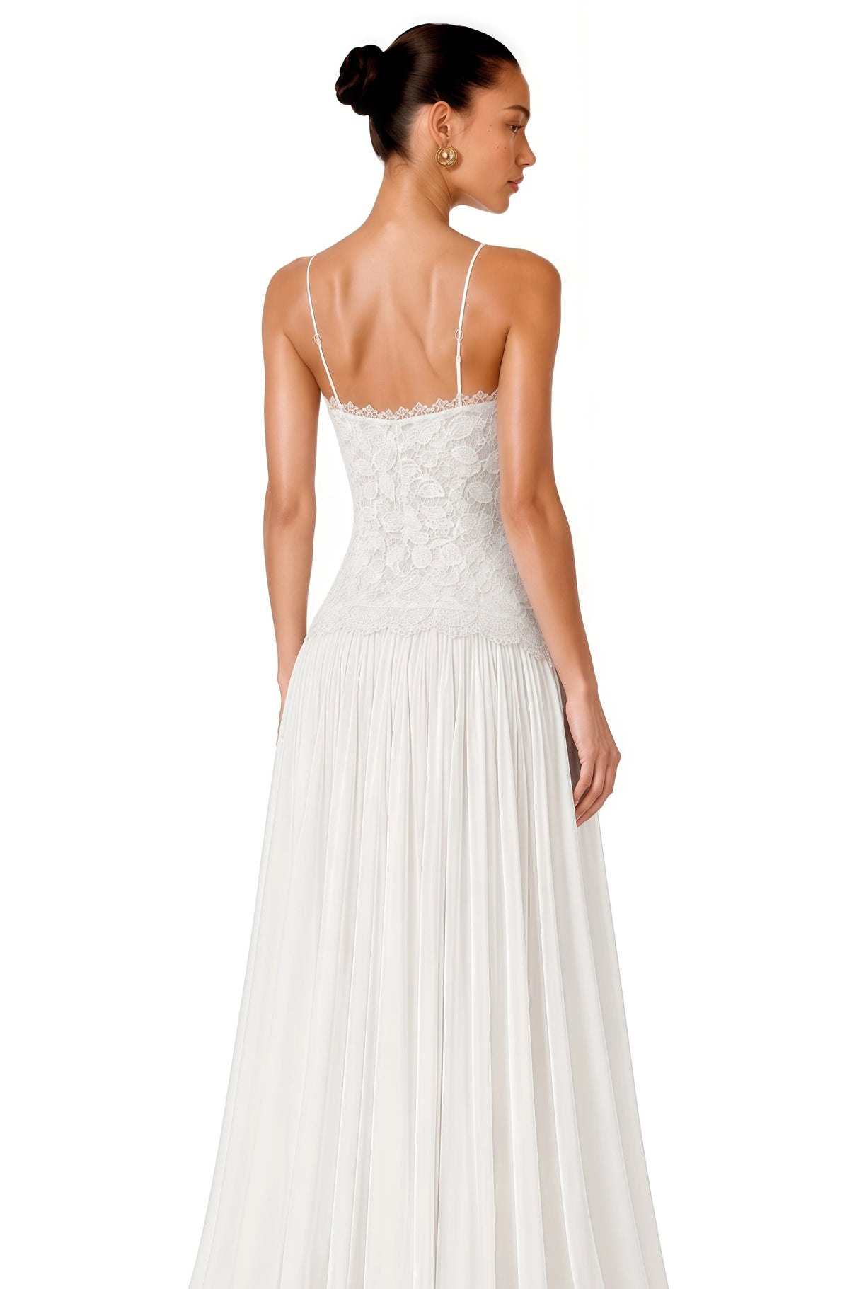 Lucille White Halterneck Flowy Maxi Dress