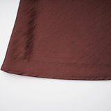 Luisa Brown Asymmetrical Gathered Satin Maxi Dress
