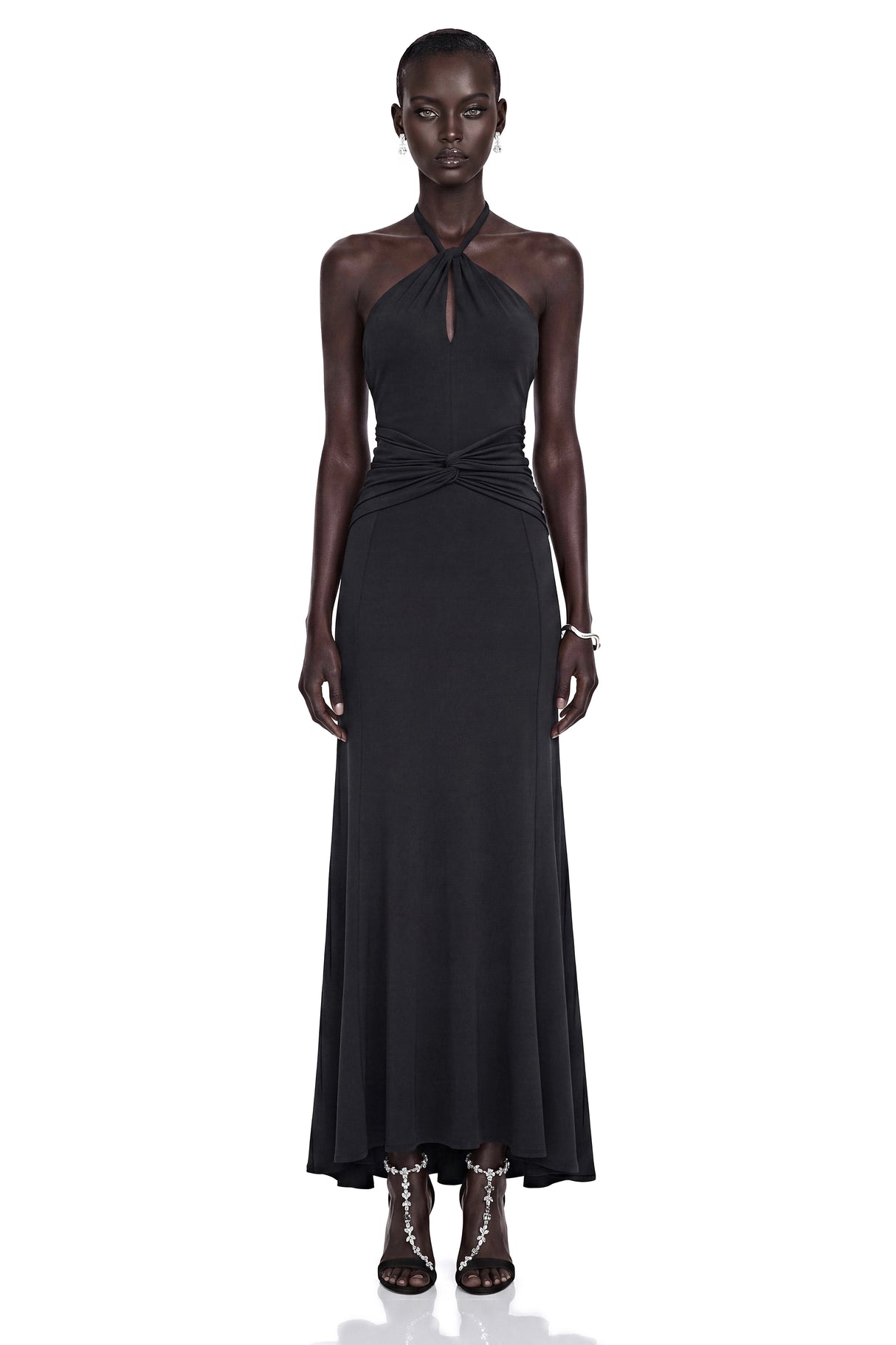 Mabel Black Backless Maxi Dress with CutOuts