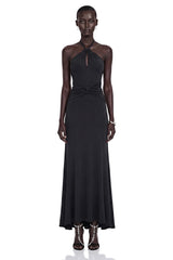 Mabel Black Backless Maxi Dress with CutOuts