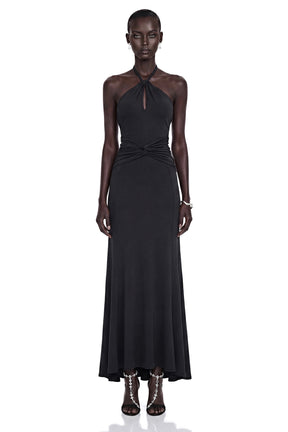 Mabel Black Backless Maxi Dress with CutOuts