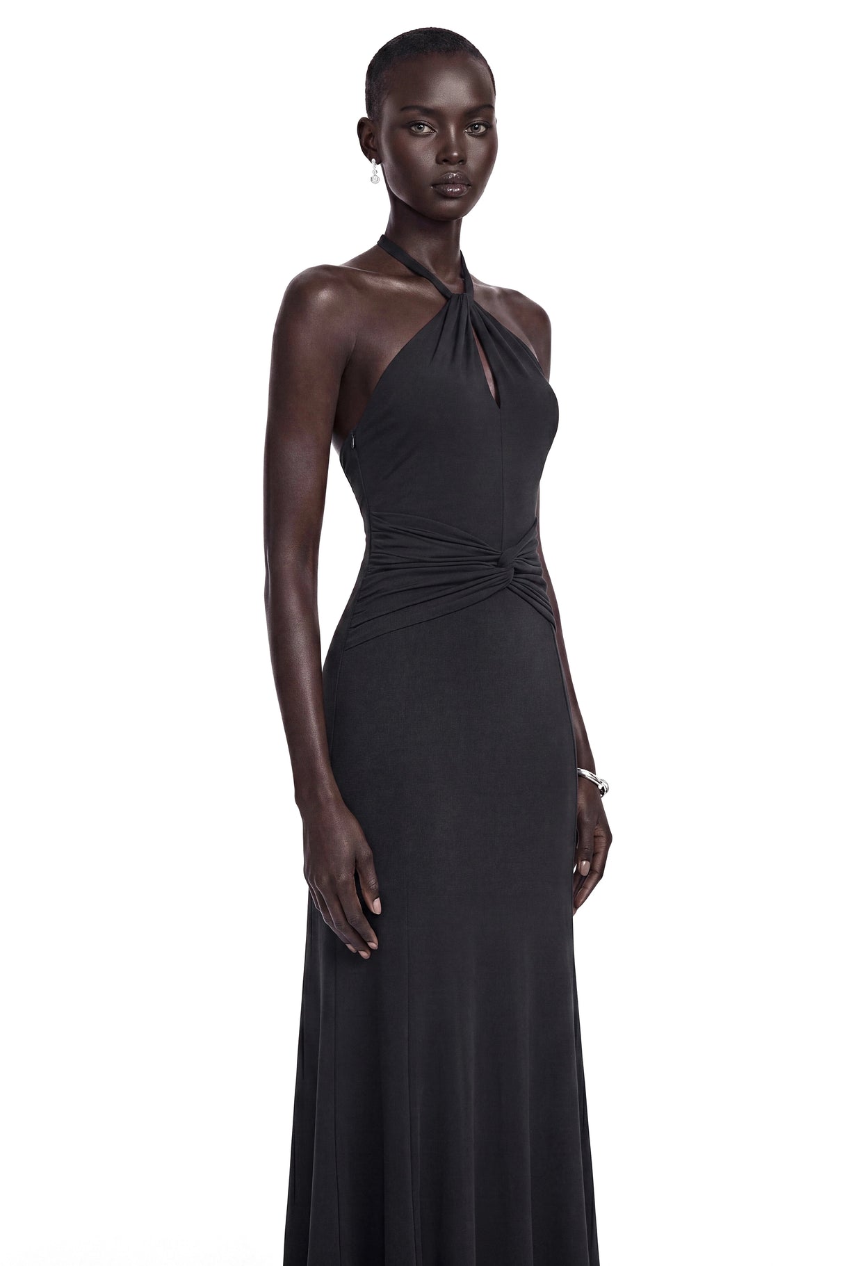 Mabel Black Backless Maxi Dress with CutOuts