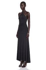 Mabel Black Backless Maxi Dress with CutOuts