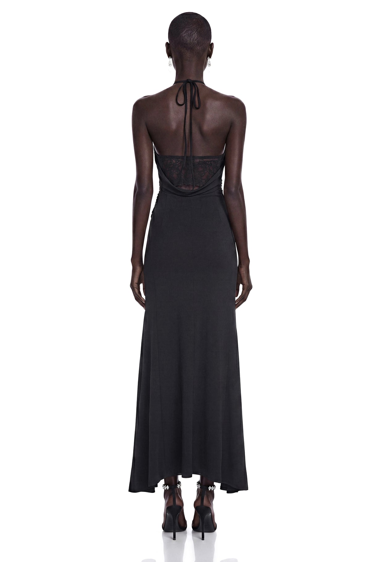 Mabel Black Backless Maxi Dress with CutOuts