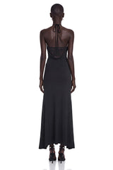 Mabel Black Backless Maxi Dress with CutOuts