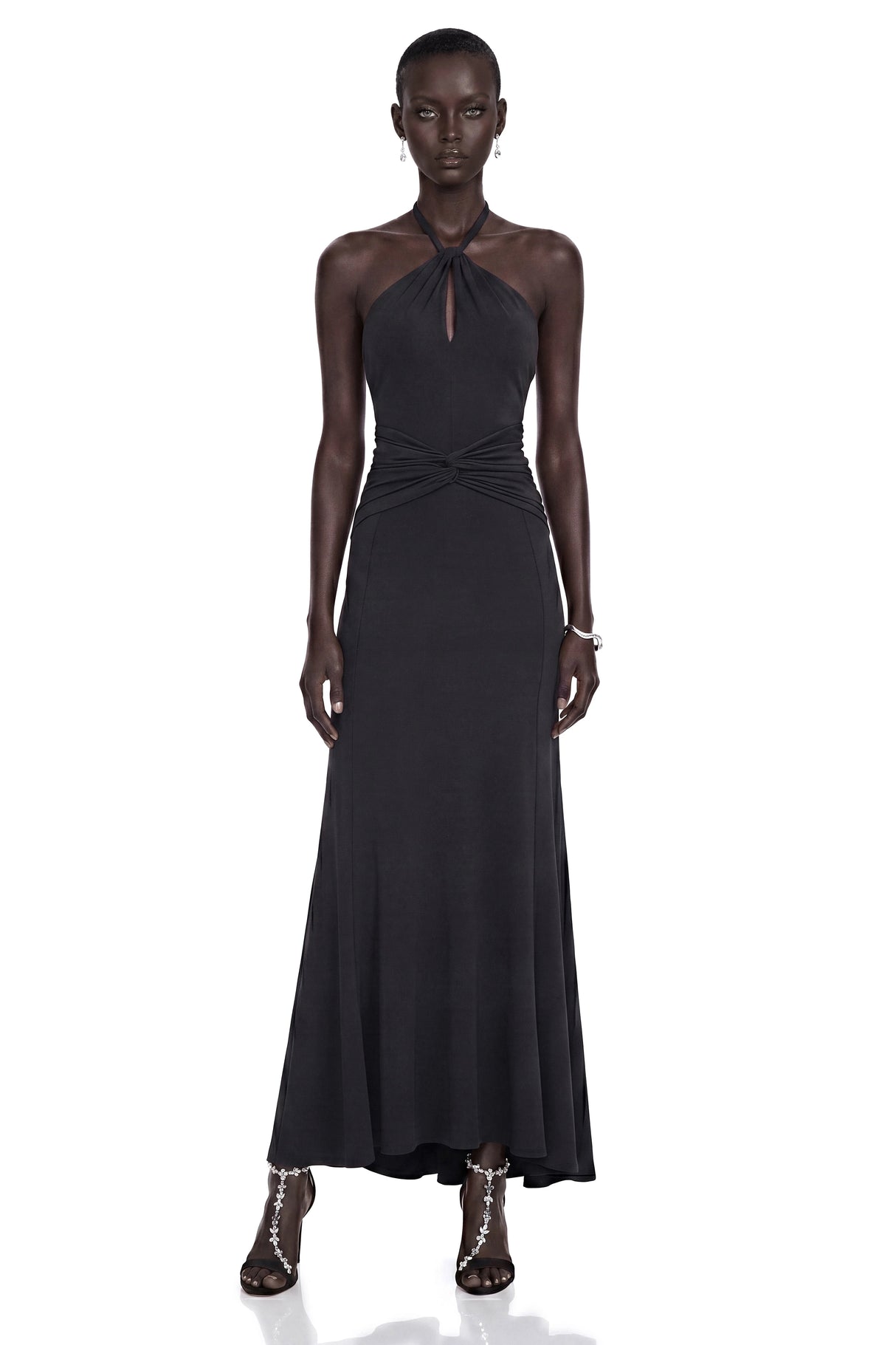Mabel Black Backless Maxi Dress with CutOuts